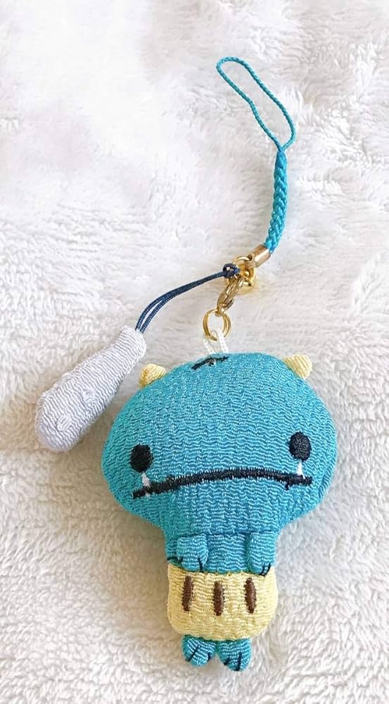 犬のキャラクター ストラップ 青 Buzz Factory カラフルロンパース ナイトスノー 日本製 ドッグ